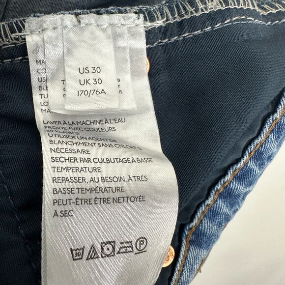 Free People We The Free High Rise Distressed Medium Wash Straight Jean Medium 30 - Picture 10 of 12